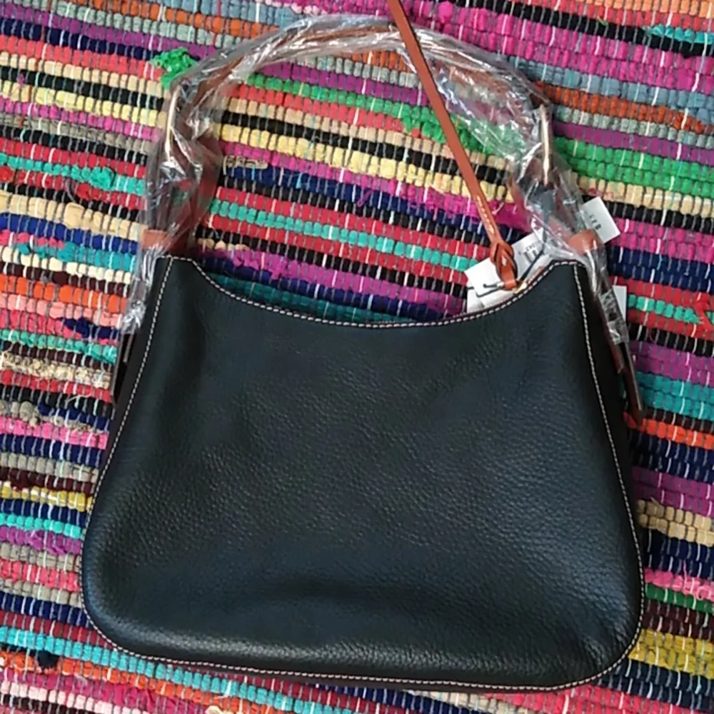 NWT Dooney & Bourke Becket Riley Hobo Bag Shoulder Bag Black Pebble Leather Y2K